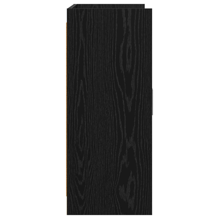 Dressoir Zwart eiken 98,5 x 33 x 80 cm Bewerkt hout