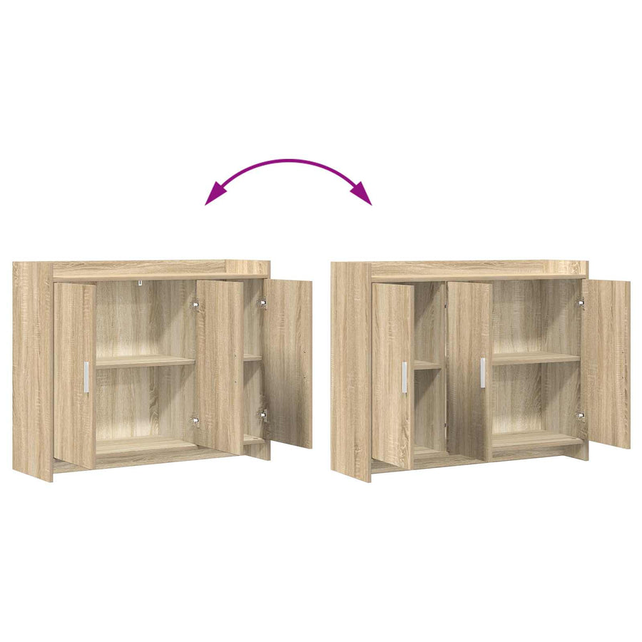 Dressoir Sonoma Eiken 98,5 x 33 x 80 cm Bewerkt hout