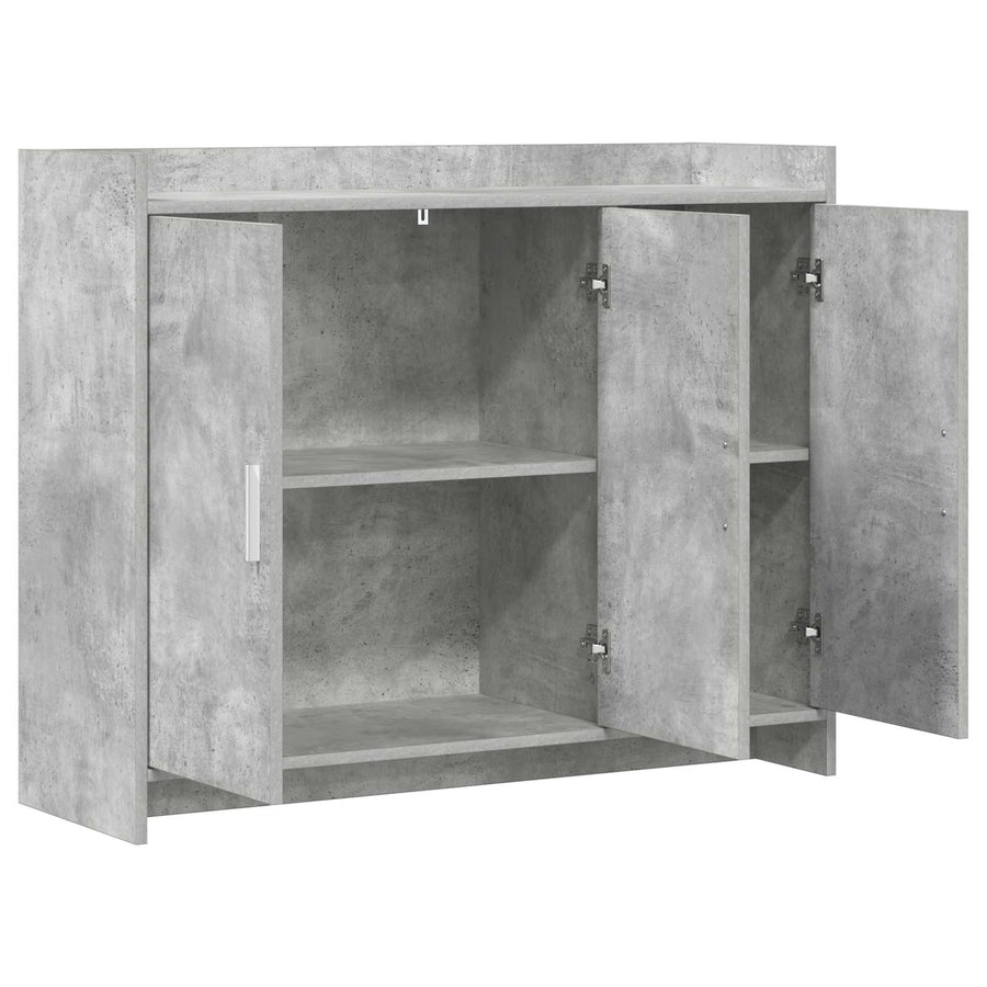 Dressoir Betongrijs 98,5 x 33 x 80 cm Bewerkt hout