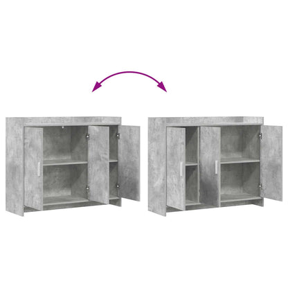 Dressoir Betongrijs 98,5 x 33 x 80 cm Bewerkt hout