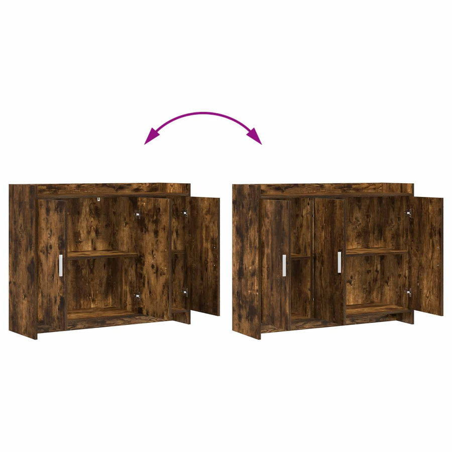 Dressoir Gerookt eiken 98,5 x 33 x 80 cm Bewerkt hout