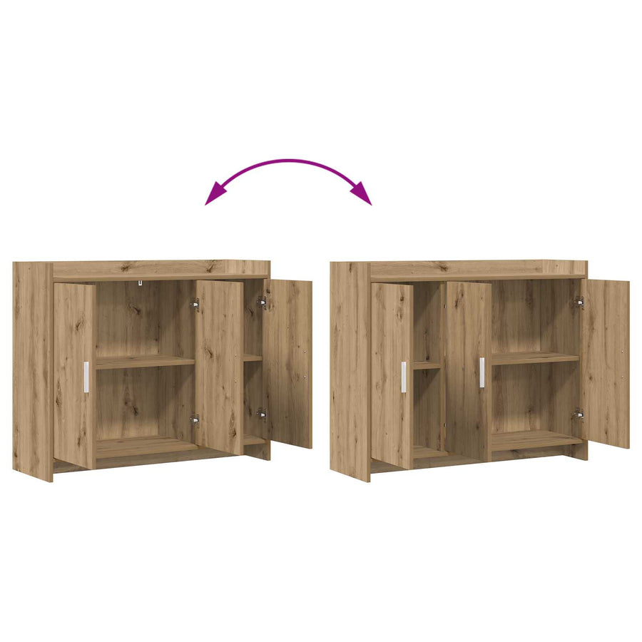 Dressoir Artisanaal eiken 98,5 x 33 x 80 cm Bewerkt hout