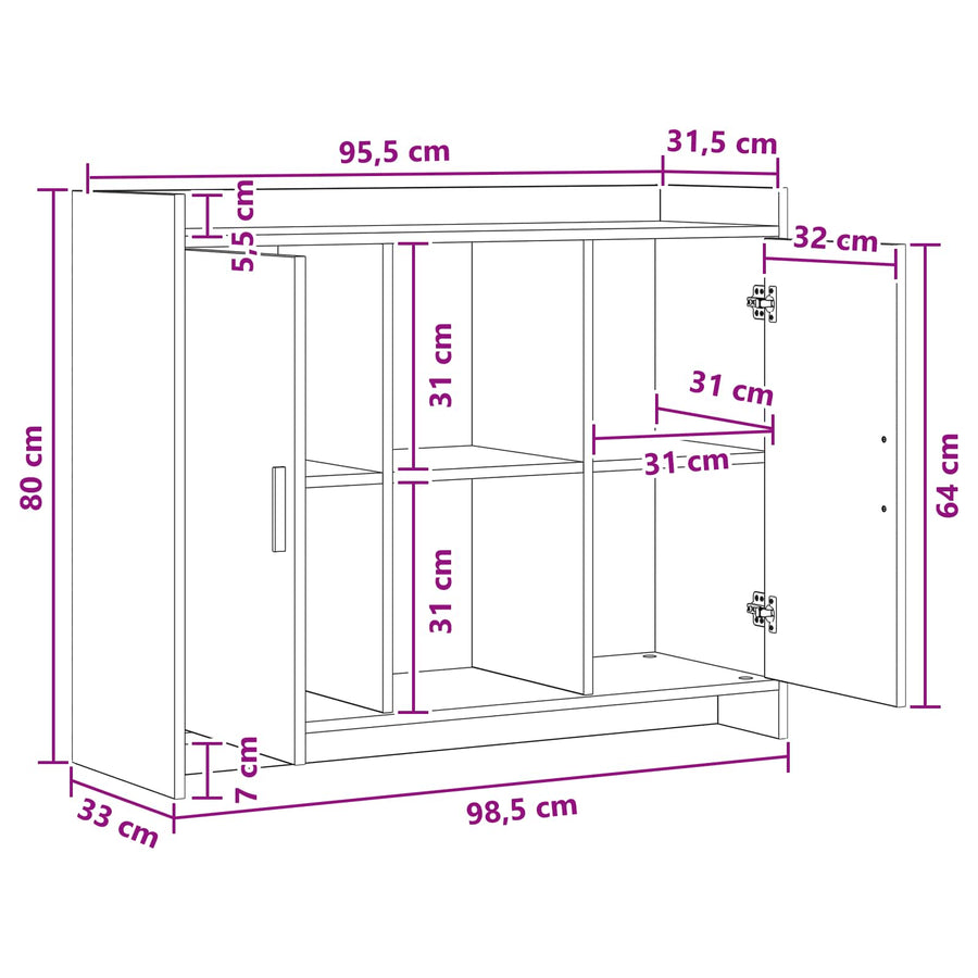 Dressoir 98,5 x 33 x 80 cm PB