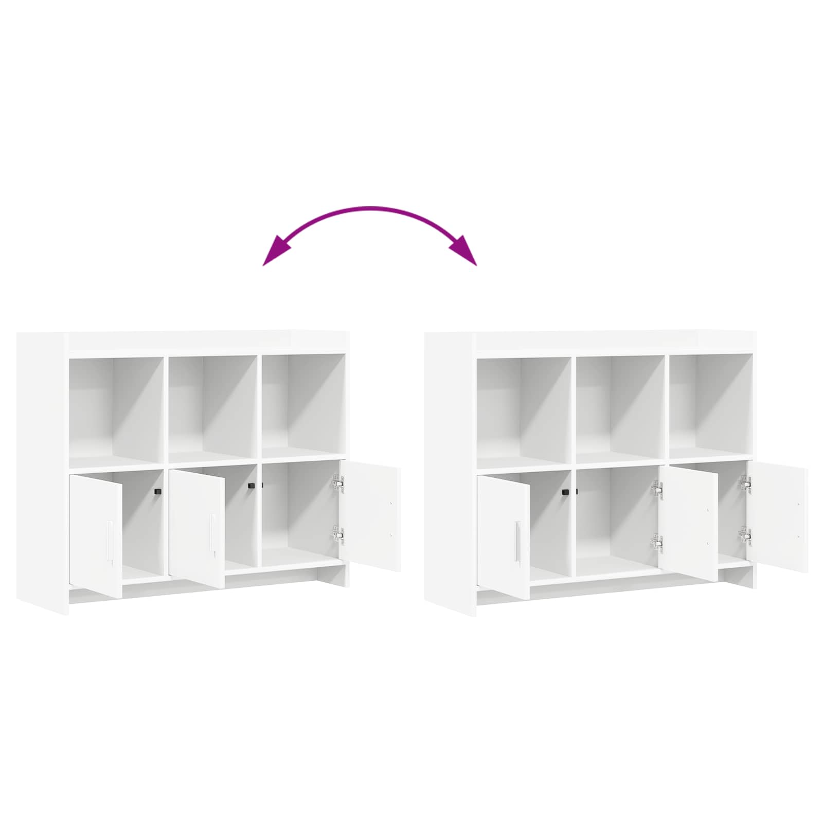 Dressoir Wit 98,5 x 33 x 80 cm Bewerkt hout