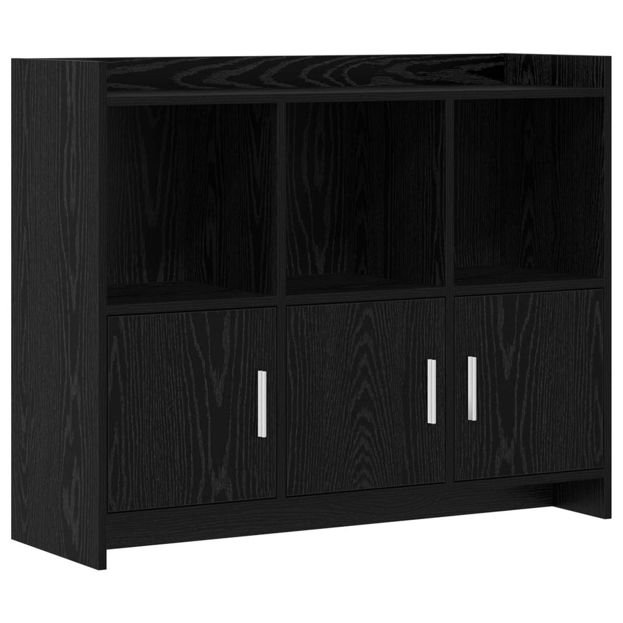 Dressoir Zwart eiken 98,5 x 33 x 80 cm Bewerkt hout
