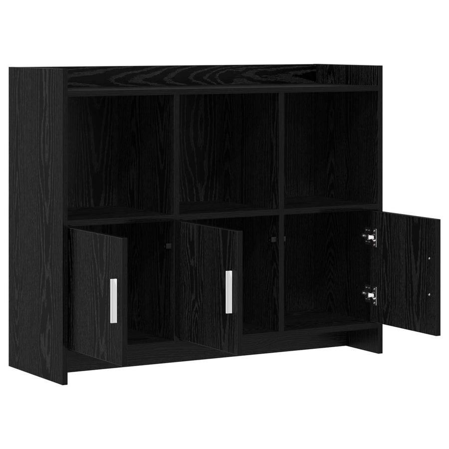 Dressoir Zwart eiken 98,5 x 33 x 80 cm Bewerkt hout