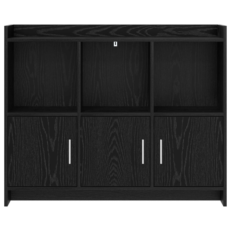 Dressoir Zwart eiken 98,5 x 33 x 80 cm Bewerkt hout