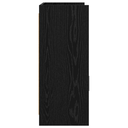 Dressoir Zwart eiken 98,5 x 33 x 80 cm Bewerkt hout