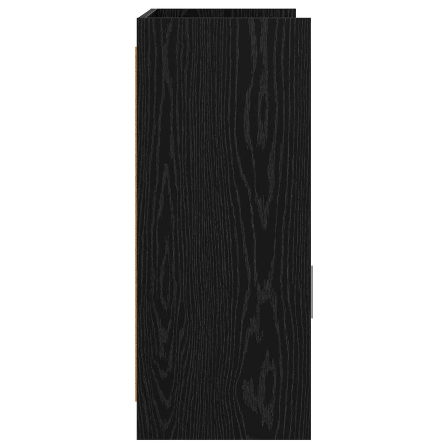 Dressoir Zwart eiken 98,5 x 33 x 80 cm Bewerkt hout
