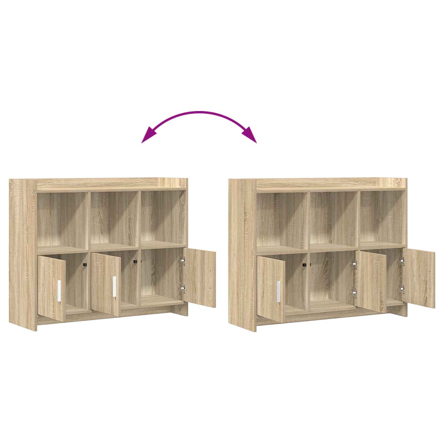 Dressoir Sonoma Eiken 98,5 x 33 x 80 cm Bewerkt hout