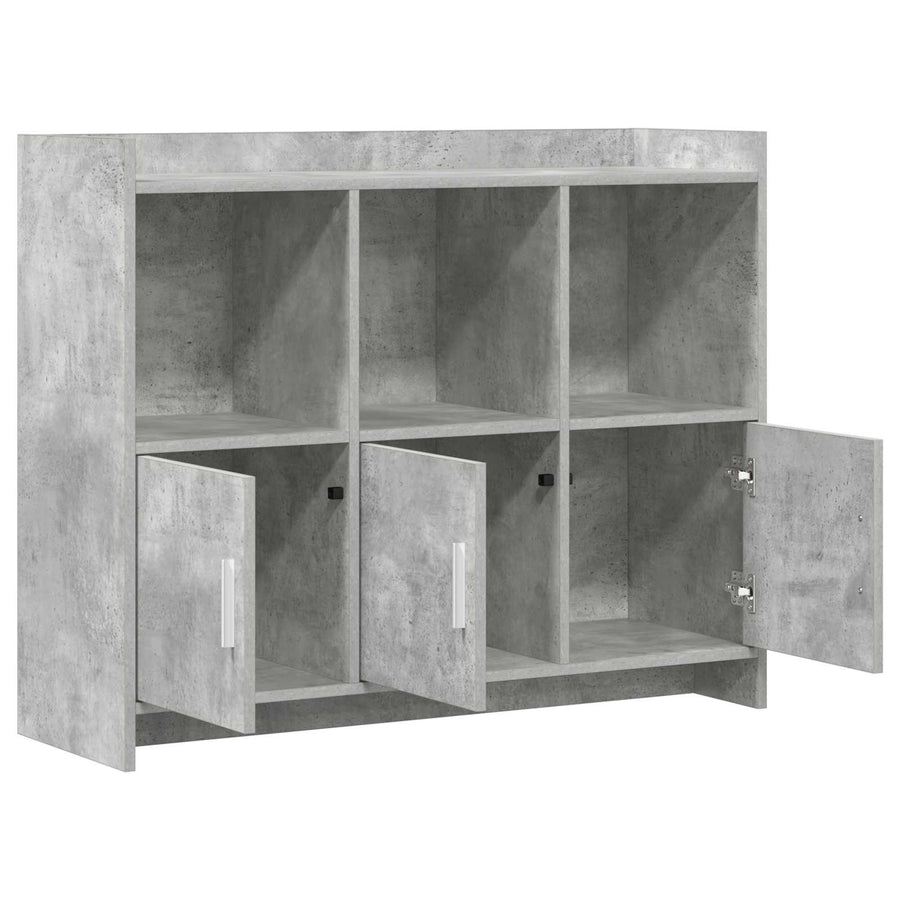 Dressoir Betongrijs 98,5 x 33 x 80 cm Bewerkt hout