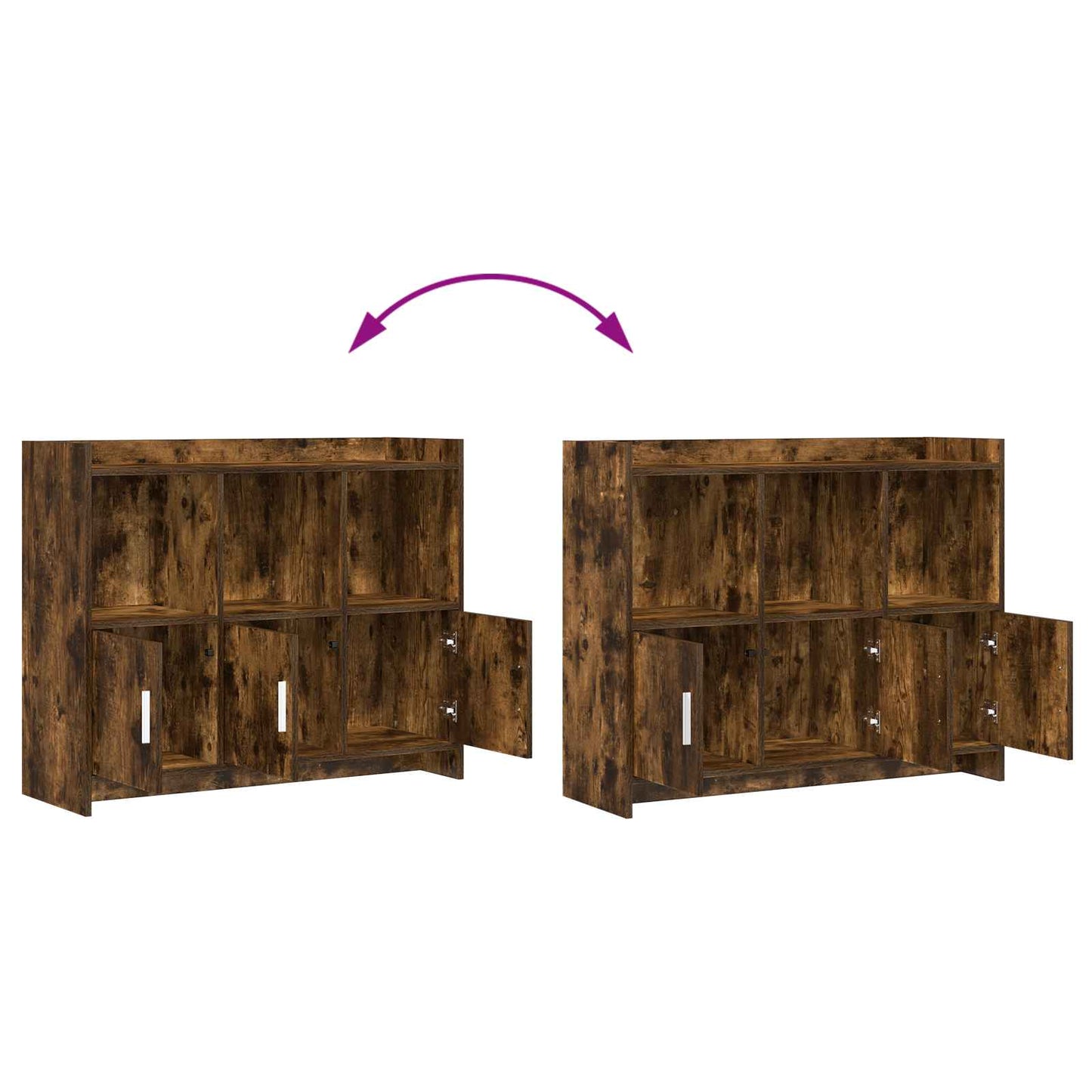 Dressoir Gerookt eiken 98,5 x 33 x 80 cm Bewerkt hout