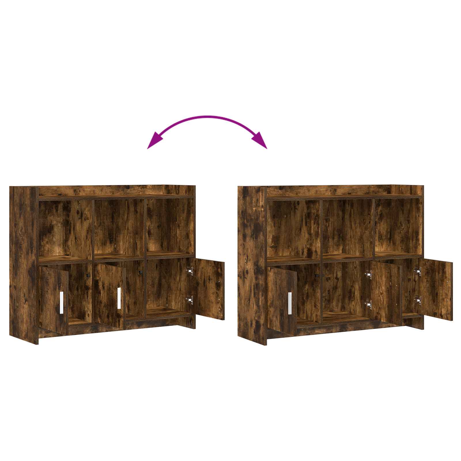 Dressoir Gerookt eiken 98,5 x 33 x 80 cm Bewerkt hout