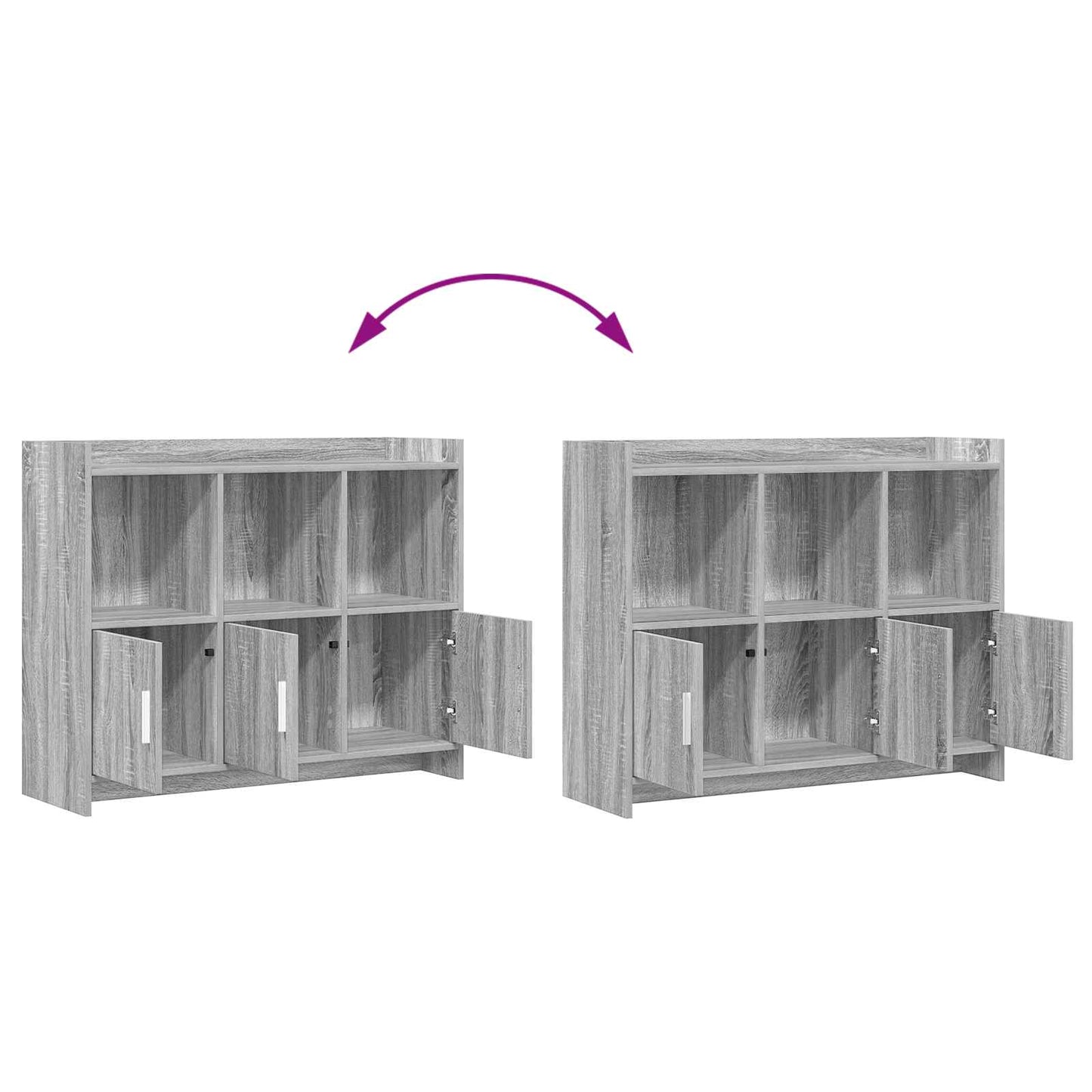 Dressoir Grijs Sonoma 98,5 x 33 x 80 cm Bewerkt hout