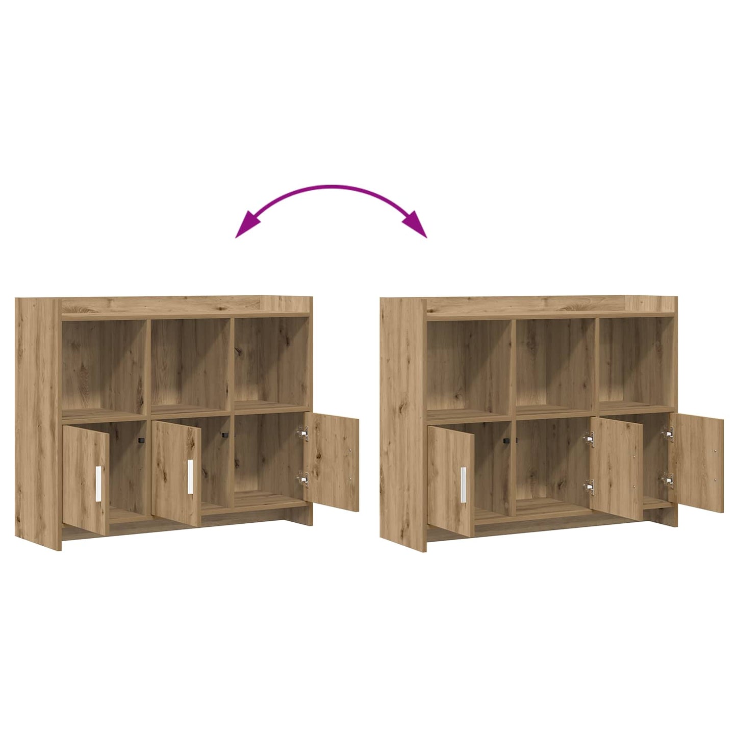 Dressoir Artisanaal eiken 98,5 x 33 x 80 cm Bewerkt hout