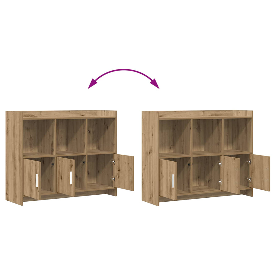 Dressoir Artisanaal eiken 98,5 x 33 x 80 cm Bewerkt hout