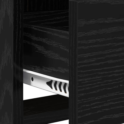 TV-kast 71,5 x 33 x 47 cm Zwart eiken Bewerkt hout