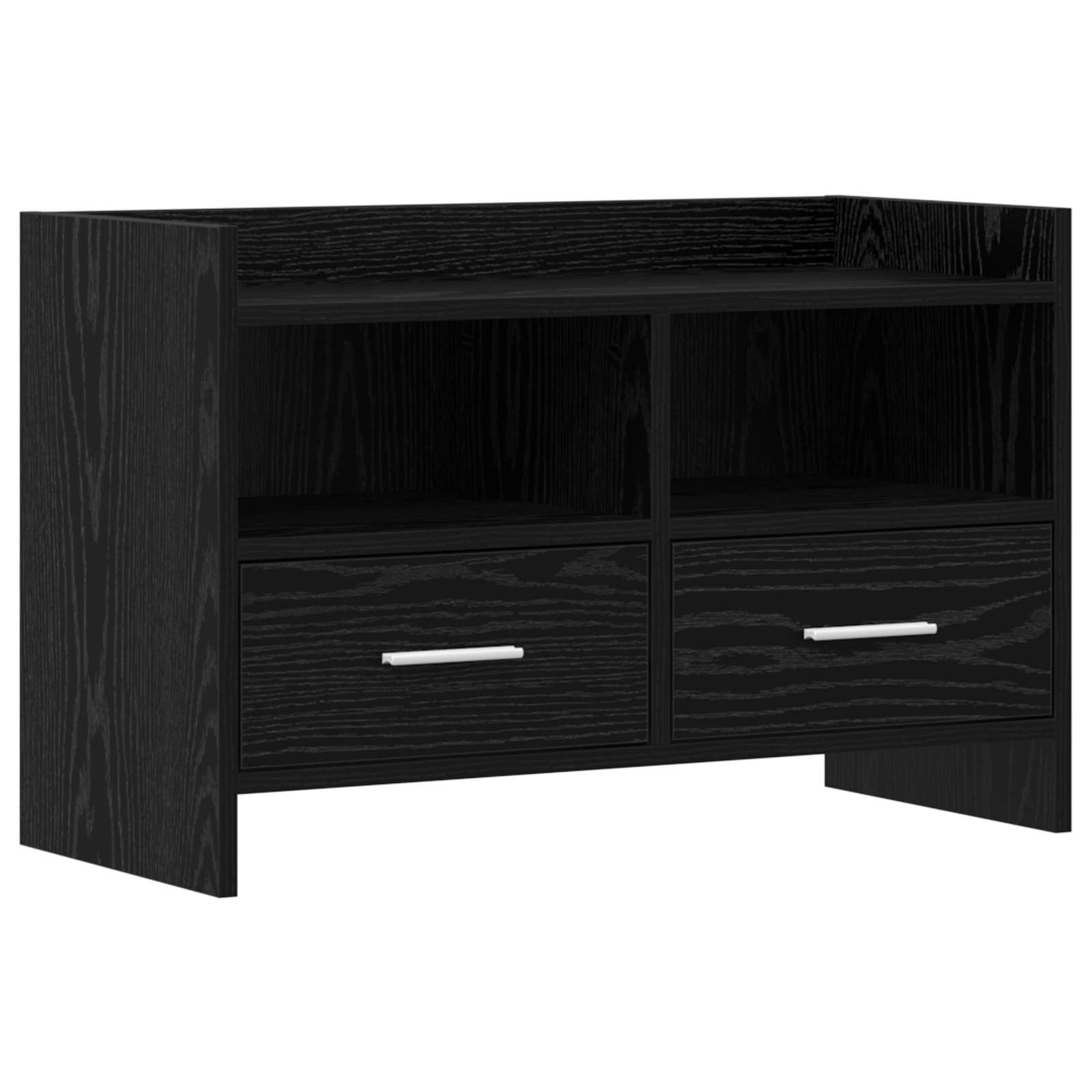 TV-kast 71,5 x 33 x 47 cm Zwart eiken Bewerkt hout