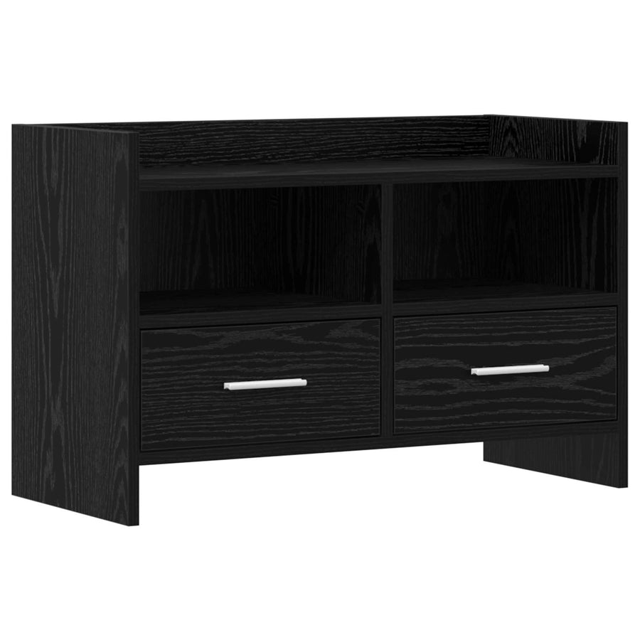 TV-kast 71,5 x 33 x 47 cm Zwart eiken Bewerkt hout