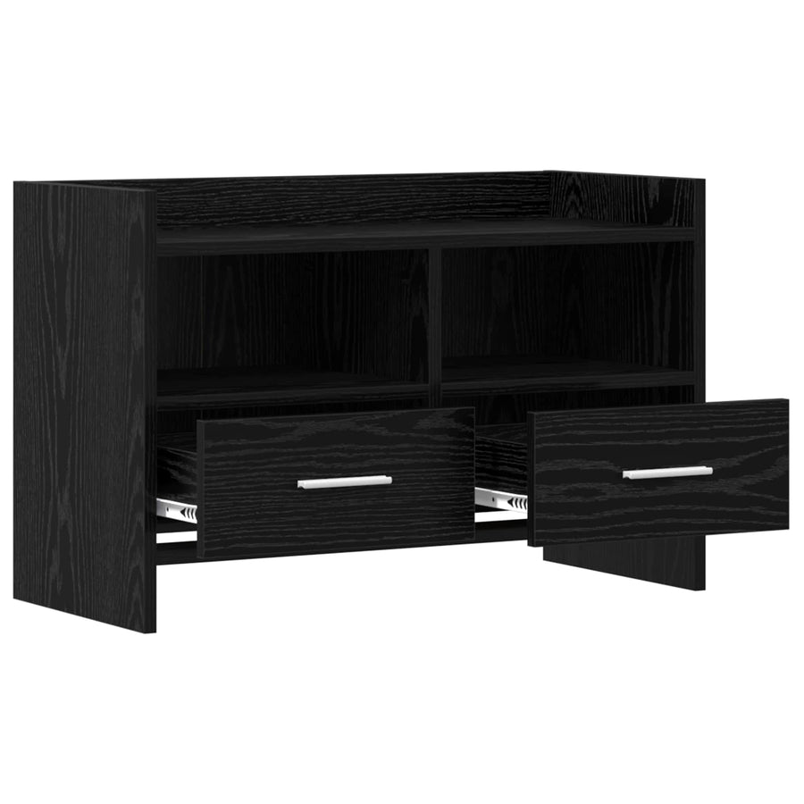 TV-kast 71,5 x 33 x 47 cm Zwart eiken Bewerkt hout