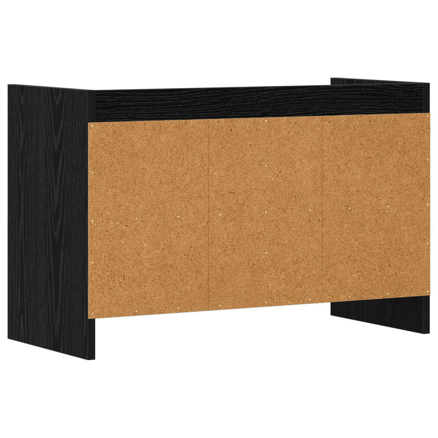 TV-kast 71,5 x 33 x 47 cm Zwart eiken Bewerkt hout