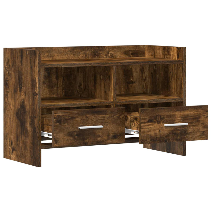 TV-kast 71,5 x 33 x 47 cm Gerookt eiken Bewerkt hout