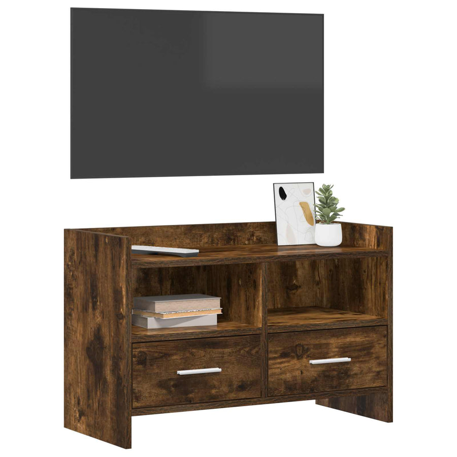 TV-kast 71,5 x 33 x 47 cm Gerookt eiken Bewerkt hout