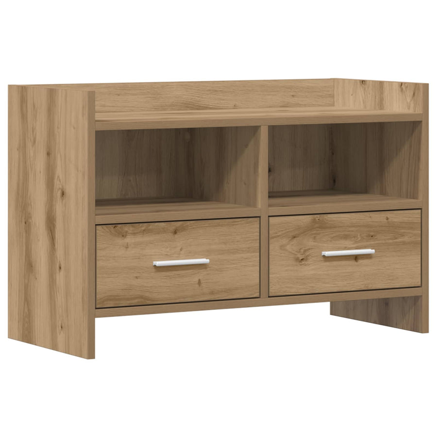 TV-kast 71,5 x 33 x 47 cm Artisanaal eiken Bewerkt hout