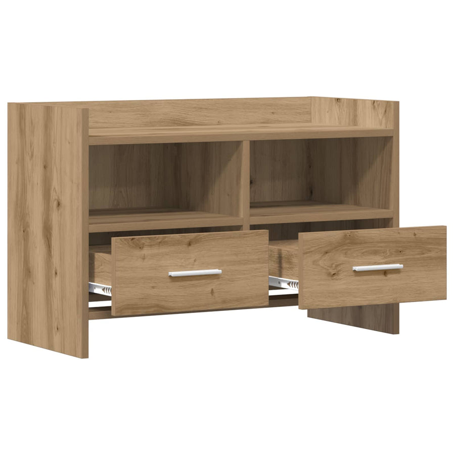 TV-kast 71,5 x 33 x 47 cm Artisanaal eiken Bewerkt hout