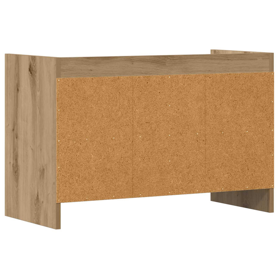 TV-kast 71,5 x 33 x 47 cm Artisanaal eiken Bewerkt hout