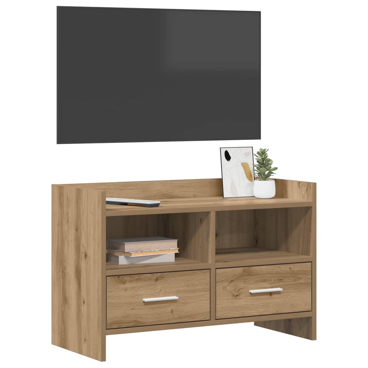 TV-kast 71,5 x 33 x 47 cm Artisanaal eiken Bewerkt hout