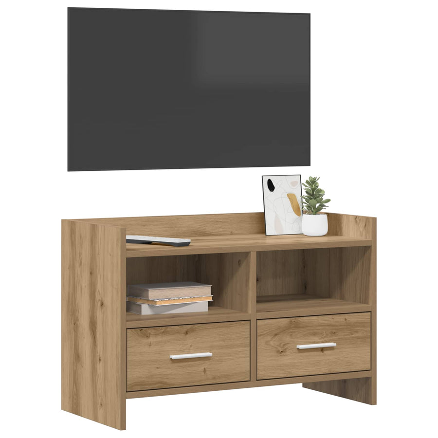TV-kast 71,5 x 33 x 47 cm Artisanaal eiken Bewerkt hout