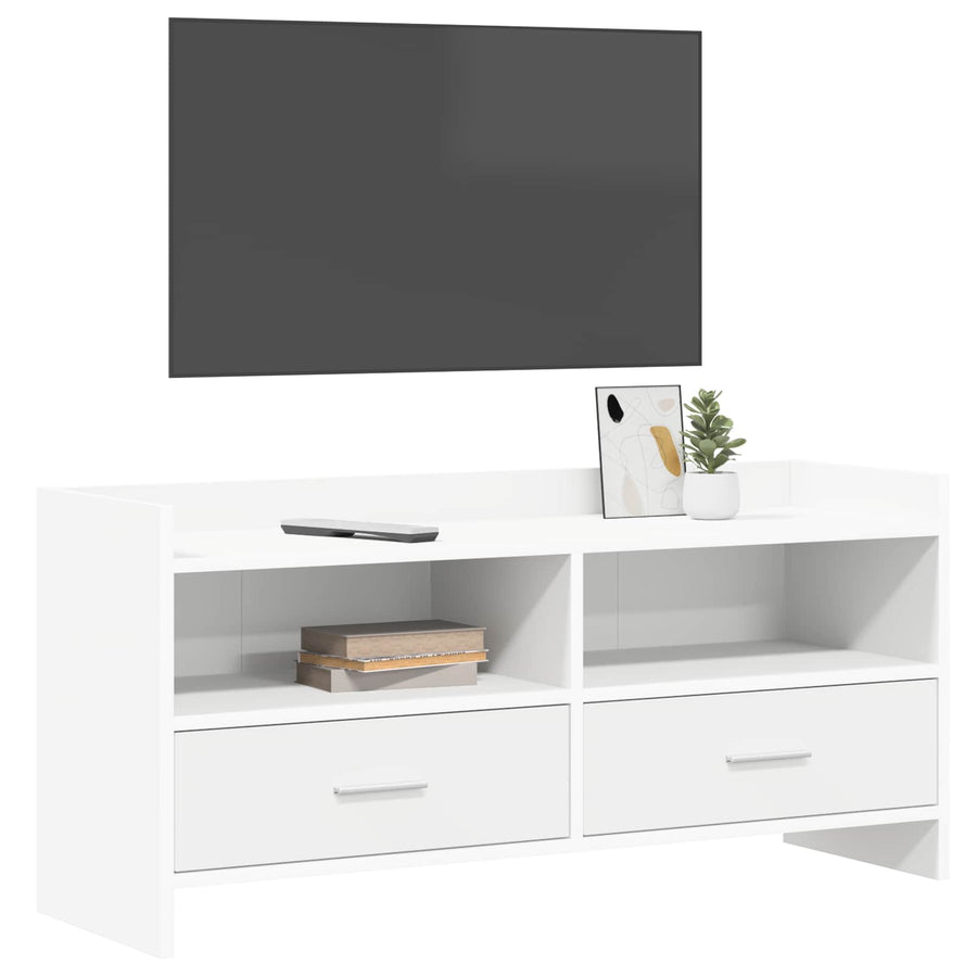 TV-kast 100 x 33 x 47 cm Wit Bewerkt hout