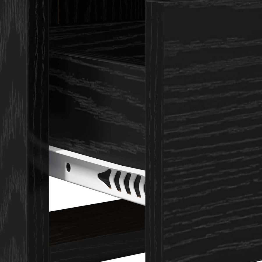 TV-kast 100 x 33 x 47 cm Zwart eiken Bewerkt hout