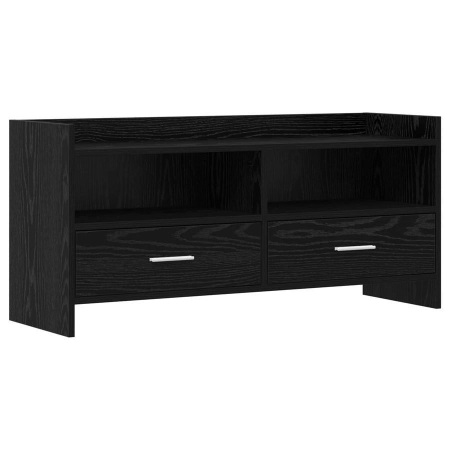 TV-kast 100 x 33 x 47 cm Zwart eiken Bewerkt hout