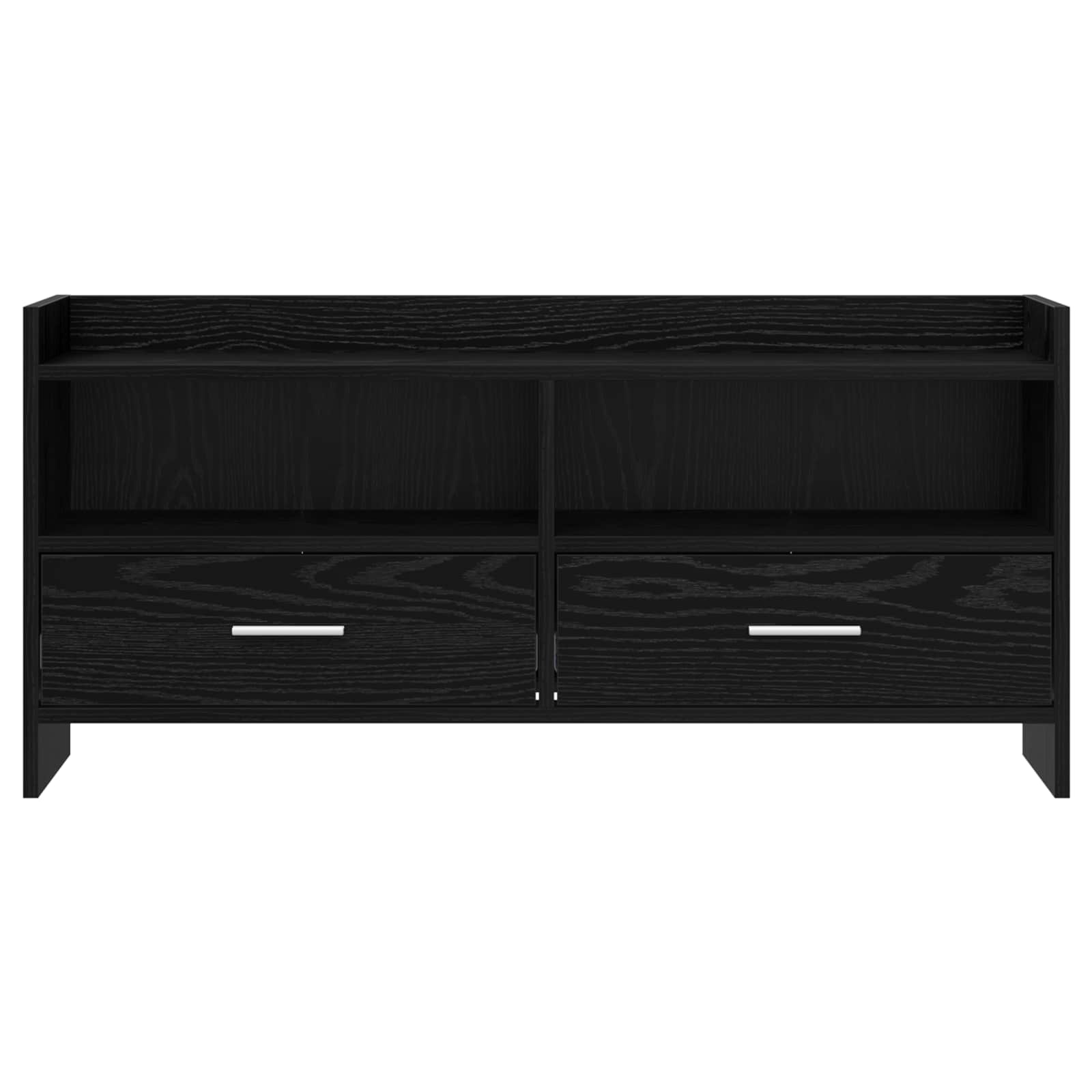 TV-kast 100 x 33 x 47 cm Zwart eiken Bewerkt hout
