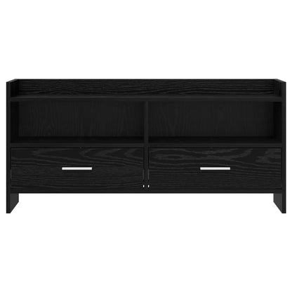 TV-kast 100 x 33 x 47 cm Zwart eiken Bewerkt hout