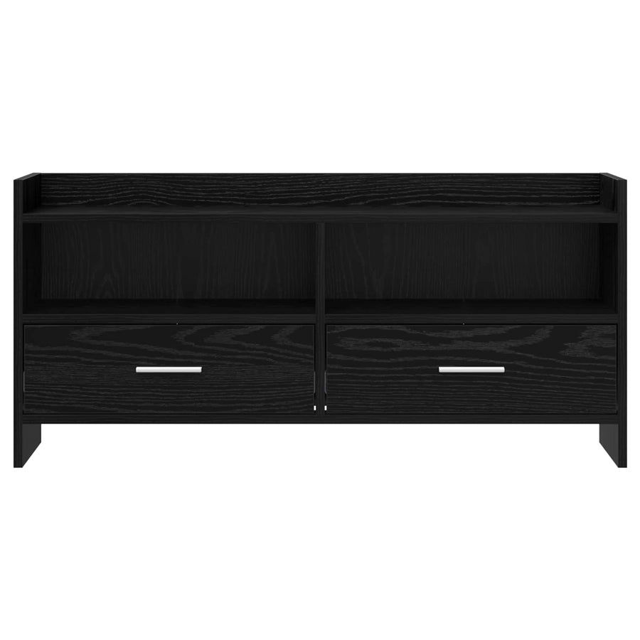 TV-kast 100 x 33 x 47 cm Zwart eiken Bewerkt hout