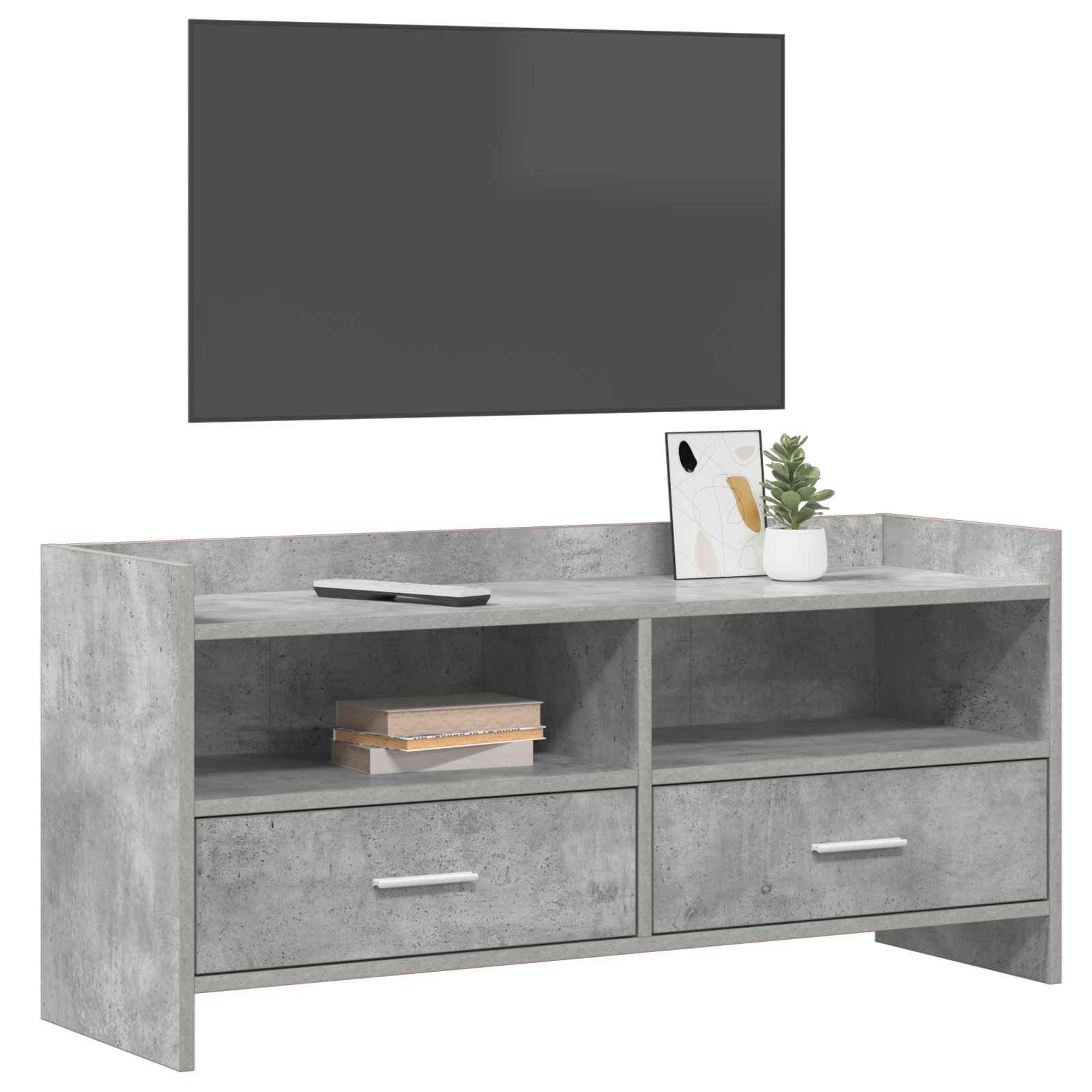 TV-kast 100 x 33 x 47 cm Betongrijs Bewerkt hout