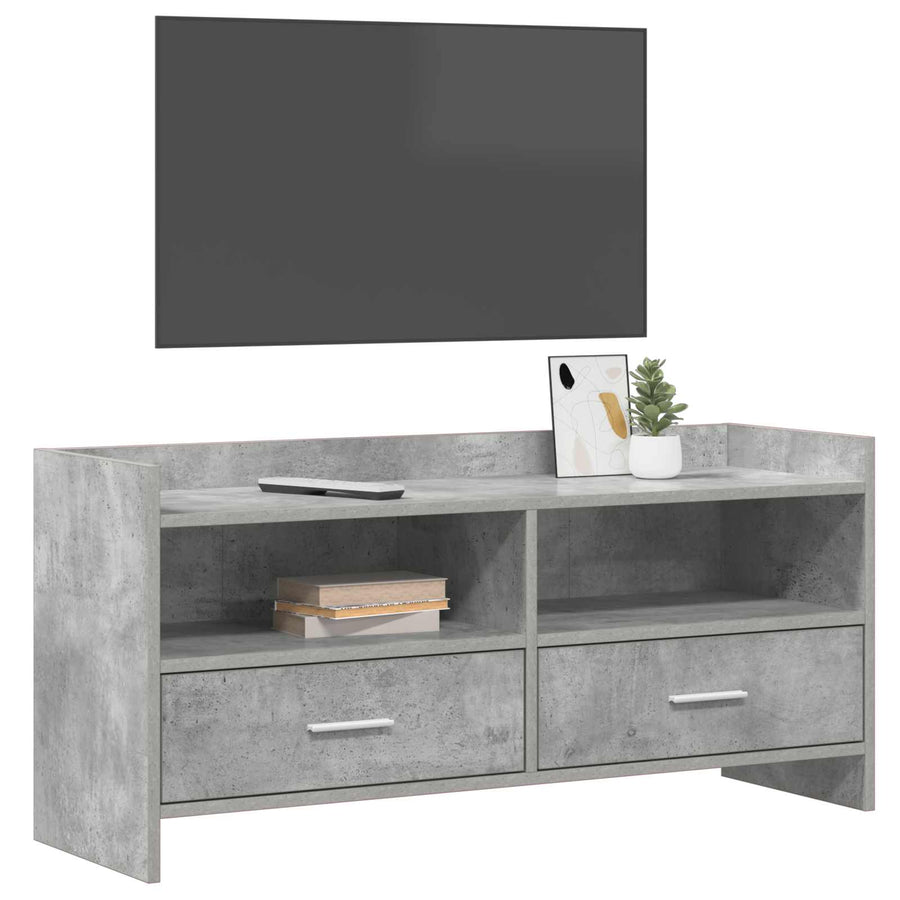 TV-kast 100 x 33 x 47 cm Betongrijs Bewerkt hout