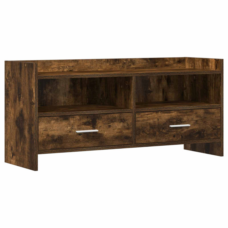 TV-kast 100 x 33 x 47 cm Gerookt eiken Bewerkt hout