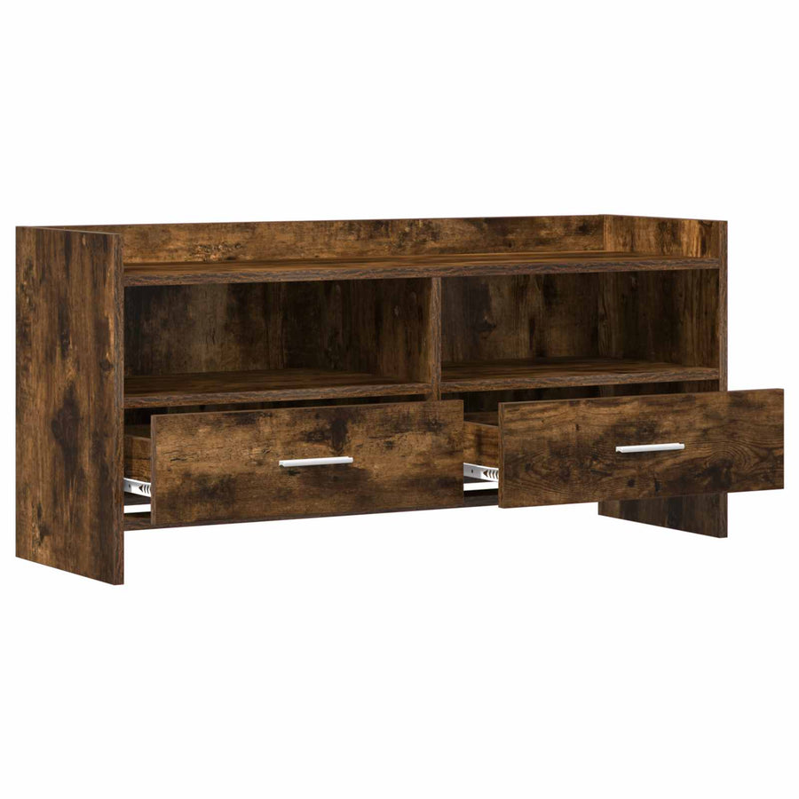 TV-kast 100 x 33 x 47 cm Gerookt eiken Bewerkt hout