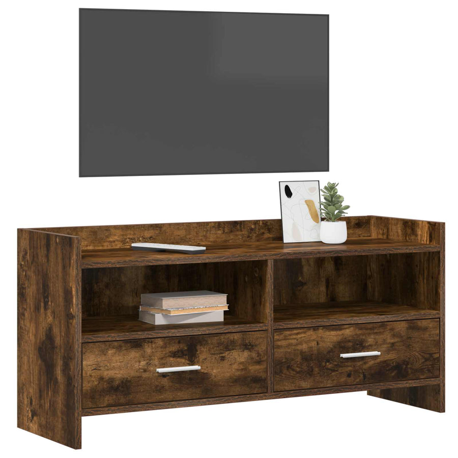 TV-kast 100 x 33 x 47 cm Gerookt eiken Bewerkt hout