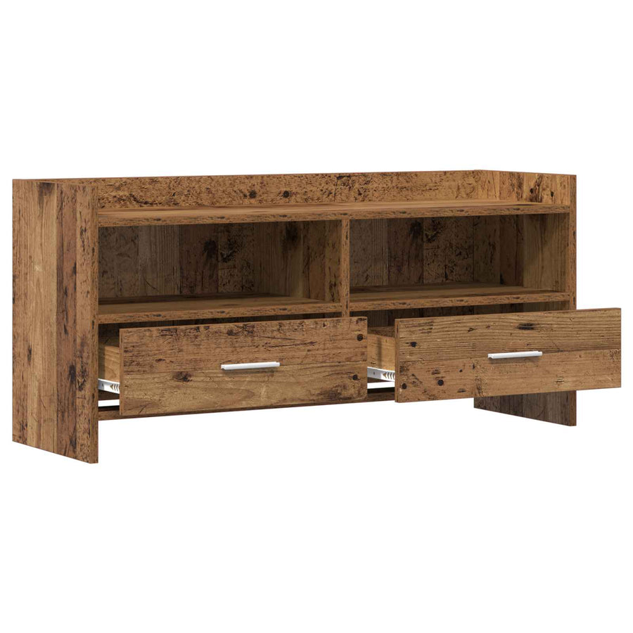 TV-kast 100 x 33 x 47 cm Oud hout Bewerkt hout