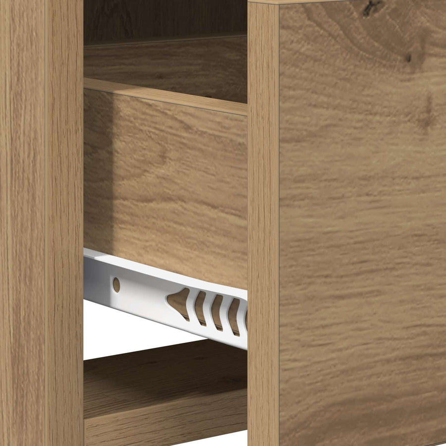 TV-kast 100 x 33 x 47 cm Artisanaal eiken Bewerkt hout