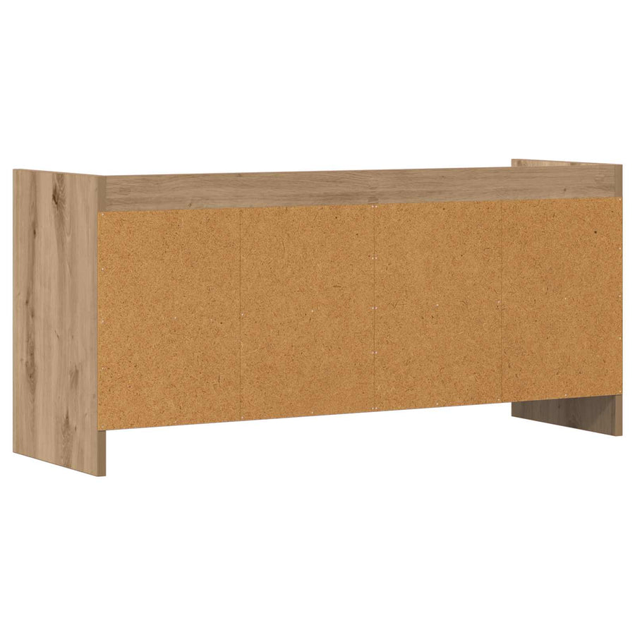 TV-kast 100 x 33 x 47 cm Artisanaal eiken Bewerkt hout