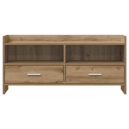 TV-kast 100 x 33 x 47 cm Artisanaal eiken Bewerkt hout