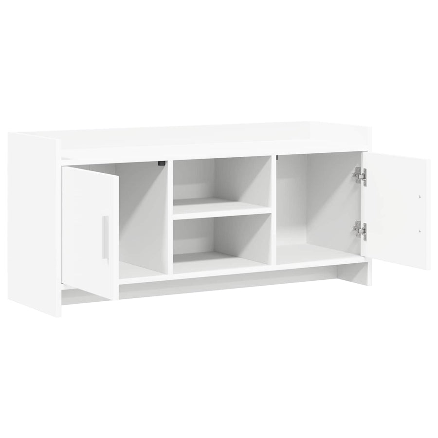 TV-kast 102 x 33 x 47 cm Wit Bewerkt hout