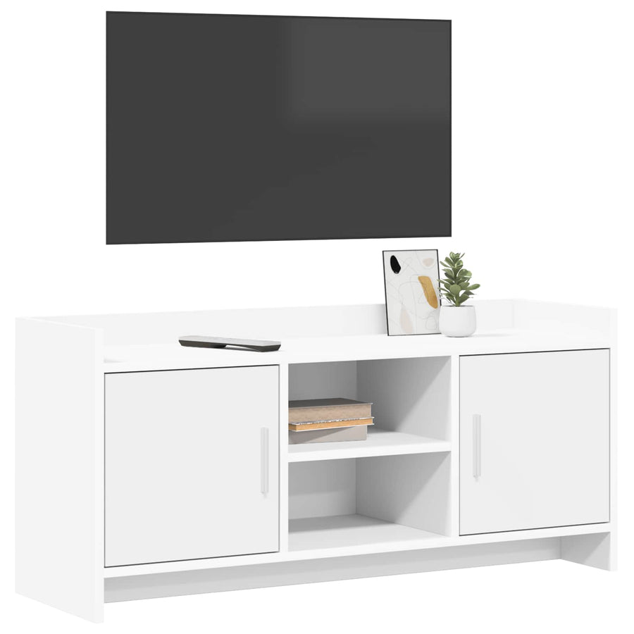 TV-kast 102 x 33 x 47 cm Wit Bewerkt hout