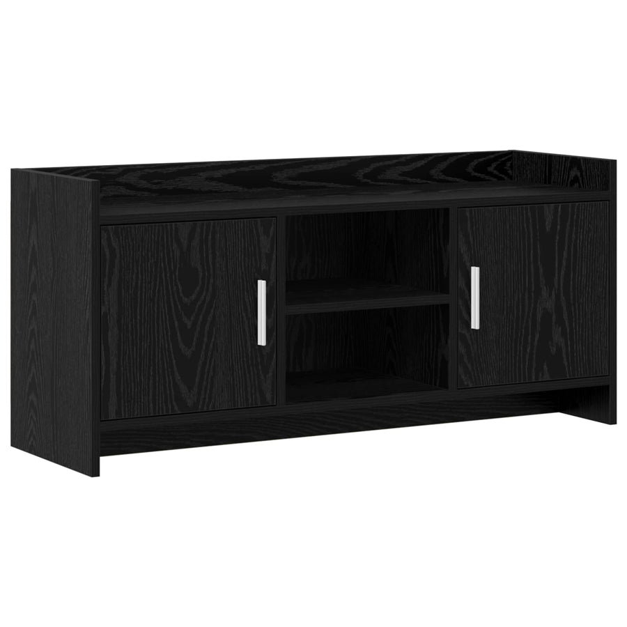 TV-kast 102 x 33 x 47 cm Zwart eiken Bewerkt hout